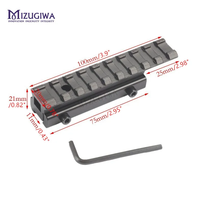 

Dovetail Scope Extend Mount Adapter Rail Mount 22 Crossbow 3/8" Dovetail to 7/8" Weaver /w Stop Pin Riser Rifle Pistol Airsoft