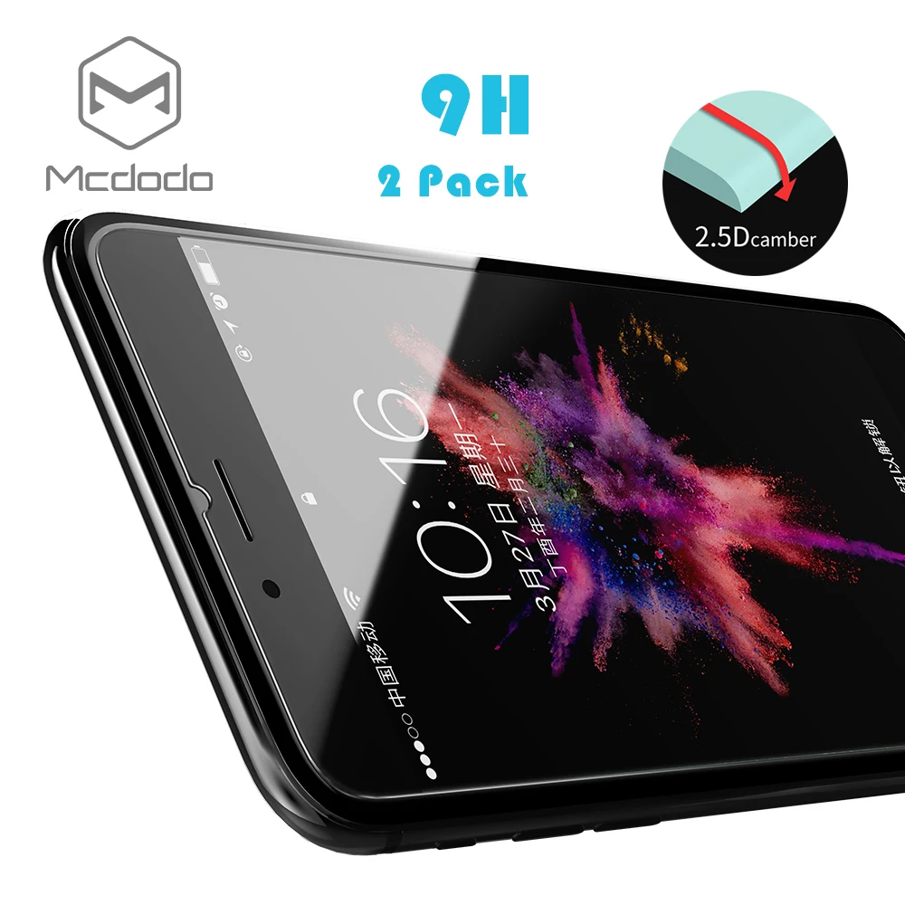 

2 Pack Mcdodo Tempered Glass for iPhone 6 7 8 Screen Protector 9H Utlra 2.5D Glass for iPhone 6S 7 8 Plus Protection Glass Film