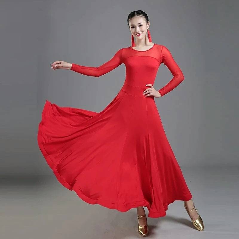 4 colors Lady Ballroom Dancing Dress Modern Dance Competition Costume women Waltz Tango Foxtrot Quickstep dresses Promotion
