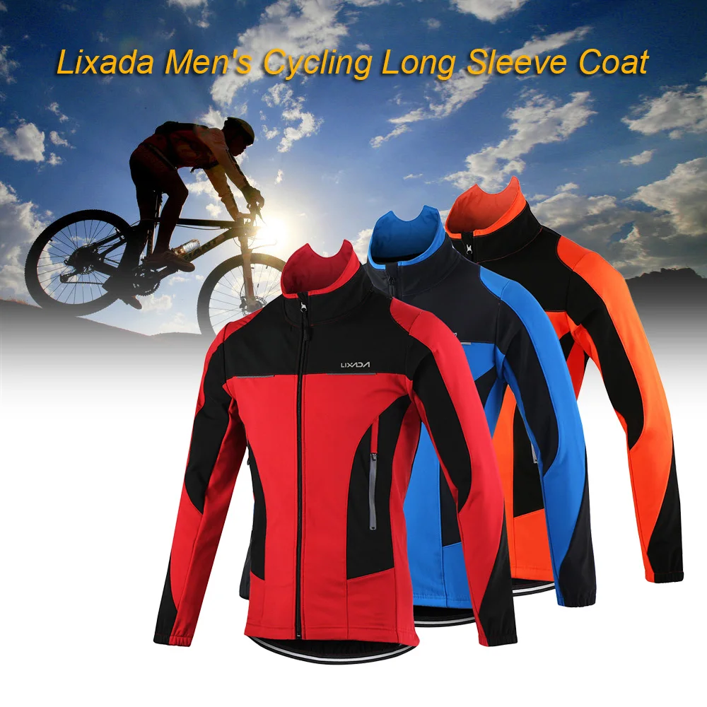 Lixada Мужская Уличная велосипедная куртка зимняя теплая дышащая удобная куртка с длинными рукавами водостойкая езда