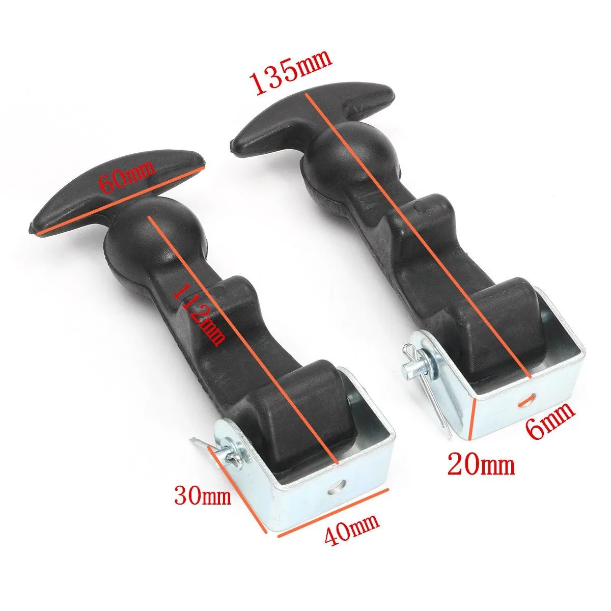  2pcs/set Rubber Bonnet Fastener 112mm Door Catch Pull Strap Car Horsebox Trailer Truck