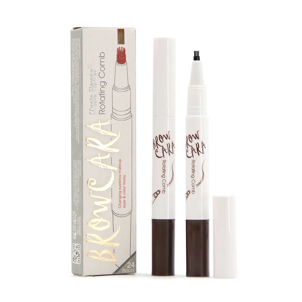 

Music Flower 10 Head Liquid Eyebrow Pen Tint Fork Tip Tattoo Brow Ink Pen Waterproof Fine Sketch Wenkbrauw Pen Make Up TSLM1