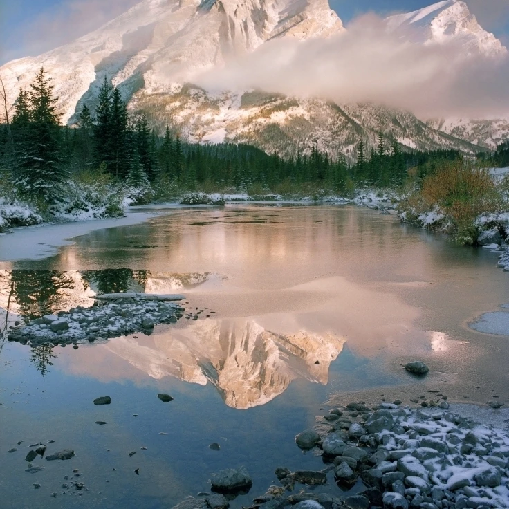 Fv2065  Natural Moments Photography; Mt. Kidd In Winter Poster Print (13 x 18)