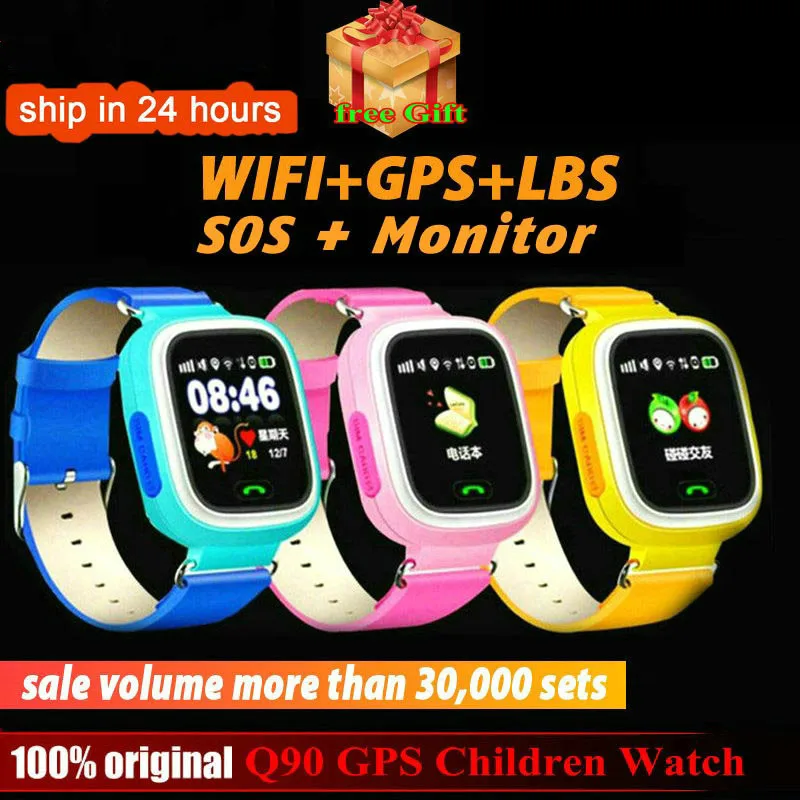 

New Q90 GPS Child Smart Watch Phone Position Children Watch Color Touch Screen WIFI SOS Smart Baby Watch Q50 q80 q60 Watch