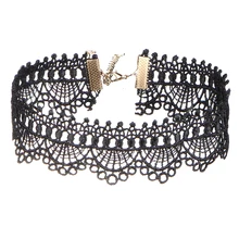IF ME Black Sexy Lace Short Tattoo Choker Necklaces Hollow Steampunk Necklace Collares For Women Party Gothic Jewelry