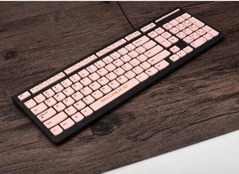

Pink Hello Kitty multimedia Wired, mute chocolate keyboard USB girls love keyboard cute cartoon silent keyboard