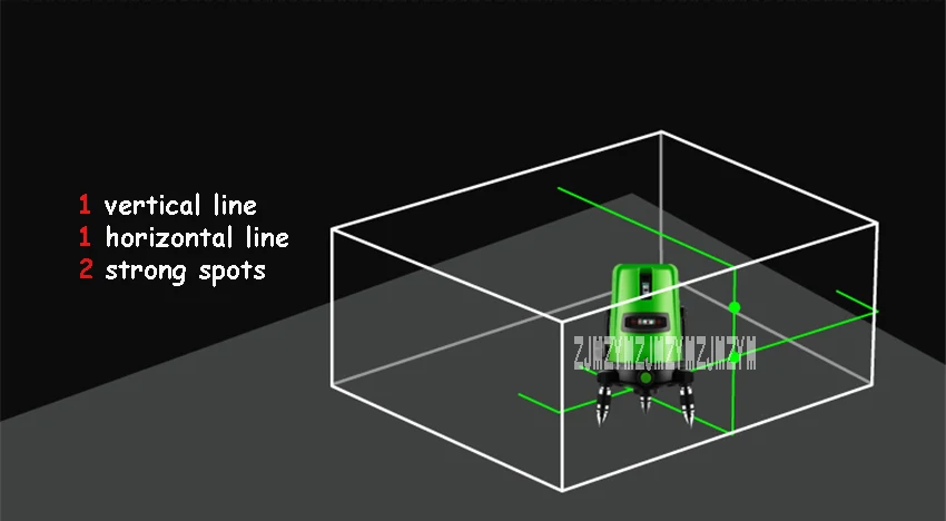 YGL01 2 линии 1 точка зеленый свет Лазерные уровни Высокая точность Self-уровень выравнивания вертикальный и горизонтальный лазерный уровень 100-240 В 635NM
