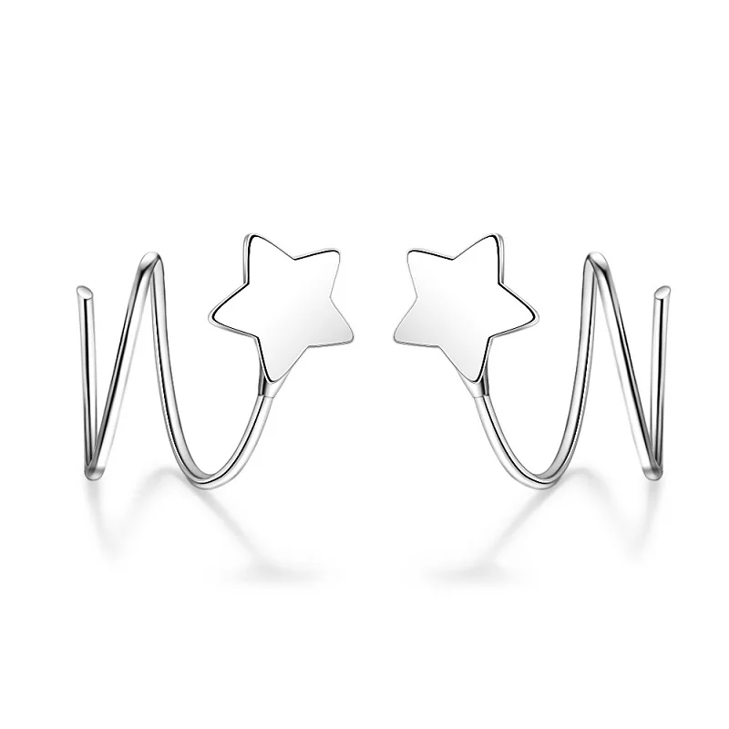 Модные украшения для девочек серебро 925 пробы корейские серьги-шпильки Мода простые серебряные серьги милый подарок для девочек-подростков