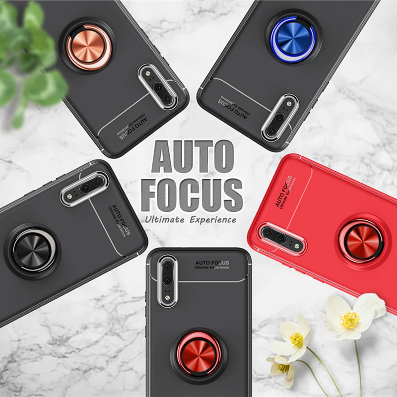 Car Holder Stand Magnetic Bracket Finger Ring TPU Case For HUAWEI P20 Pro P10 Plus P9 Mate 10 Lite Honor V10 Play Nova2S 3 Cover (17)