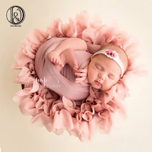 Flor macio chiffon cobertor recém nascido stuffer cesta filler pano de fundo foto adereços da foto do bebê recém-nascido sessão esteira fotografia