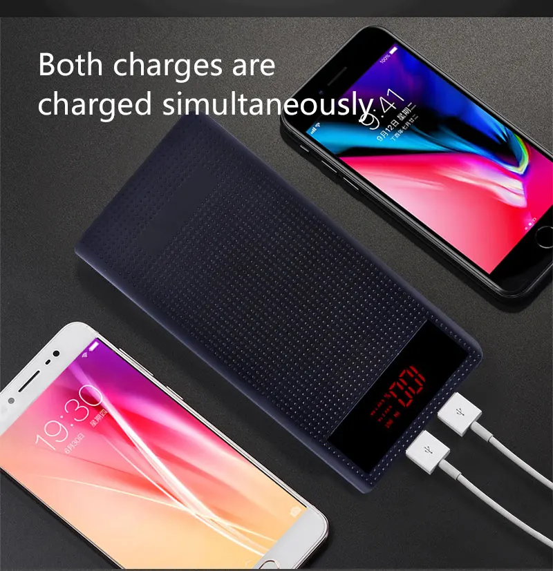 Внешний аккумулятор 20000 мАч Двойная зарядка USB со светодиодным дисплеем внешний