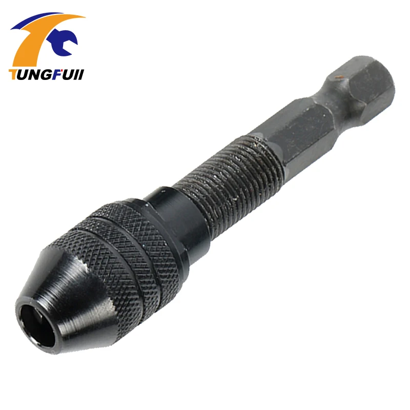 2 Styles 0.5-3.2mm 1//4 Mini Hexagonal keyless drill chuck Adapter Converter
