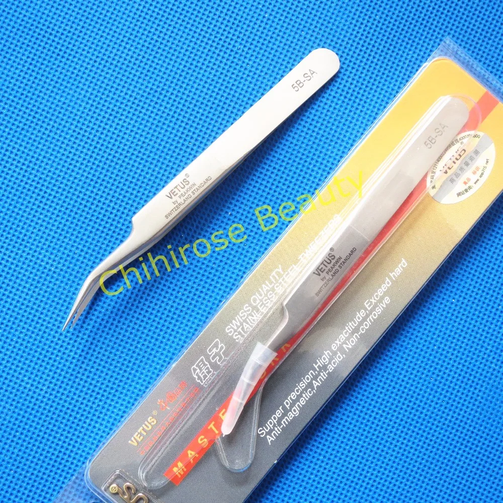 

5 pcs/lot VETUS 5B-SA Tweezers Anti-static Stainless Steel Tweezers Free Shipping