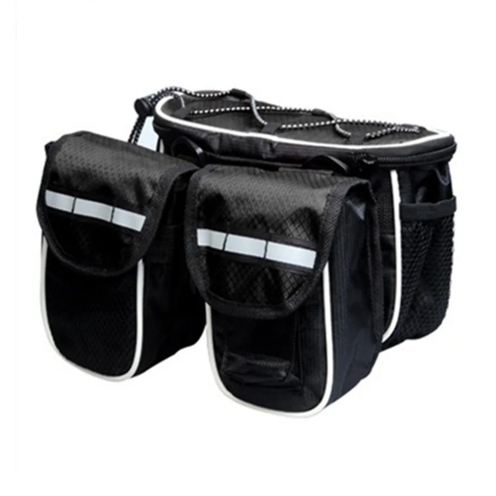 Sale Waterproof Bicycle Frame Front Tube Bag Large Capacity Double Pouch Front Frame Bag Tube Pannier Bicycle Accessories Drop Ship 4