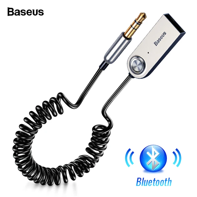 Baseus Handsfree USB Aux Bluetooth Adapter Dongle Cable For Car 3.5mm Jack Aux Bluetooth 5.0 4.2 4.0 Receiver Audio Transmitter