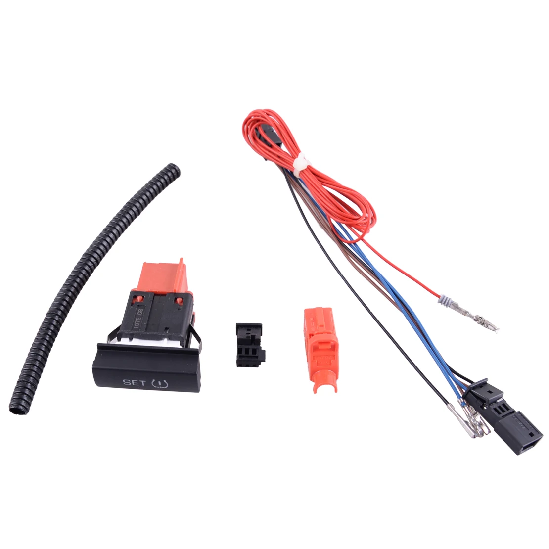 beler Car Tire Pressure Monitoring TPMS Warning Switch Button With Harness Set 181cm Fit For