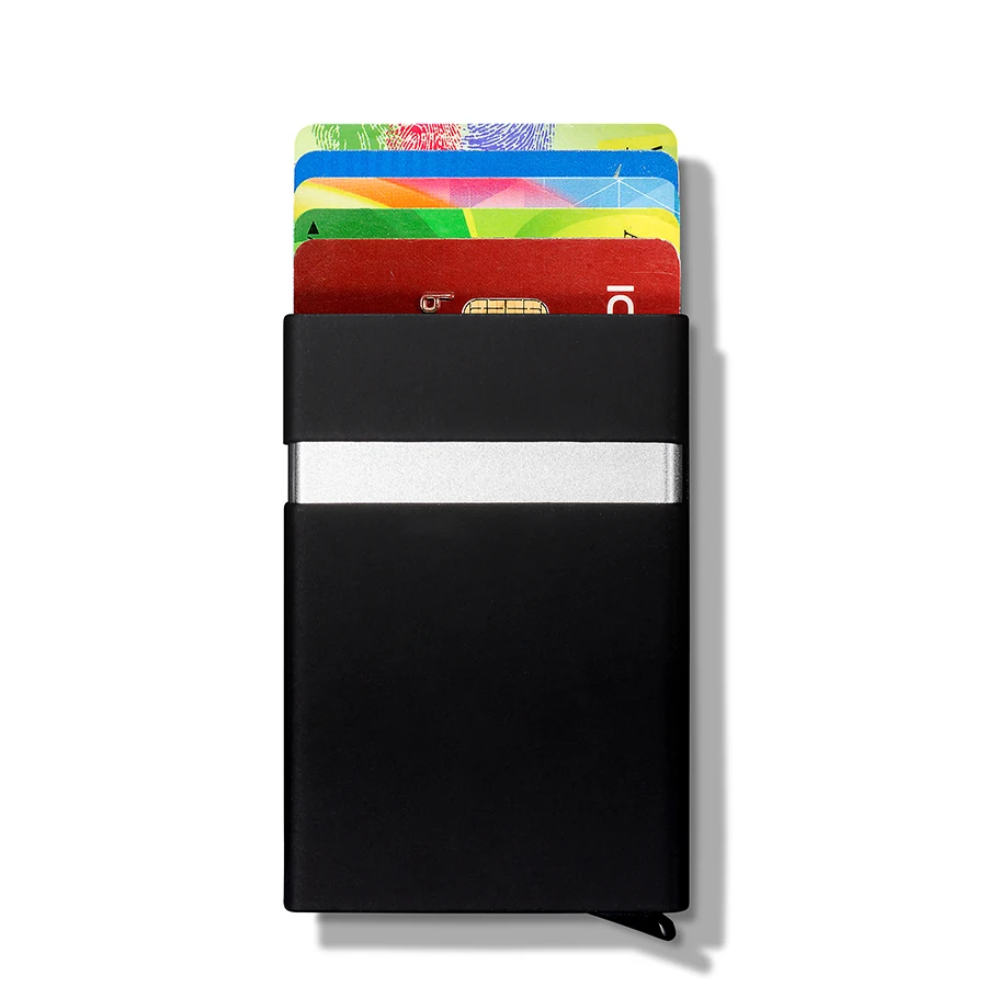 

NewBring Compact RFID Blocking Unisex Small Credit Card & ID Holders Man Business Card Holder Wallet Man