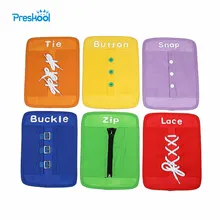 Baby Toy Montessori Dressing Frames Set of 6 Zip Snap Button Buckle Lace Tie Early Education