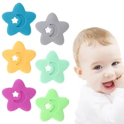 Детские Прорезыватель силиконовые звезды Прорезывание Зубов, игрушки безопасный уход новорожденных звонкое укус кормящих