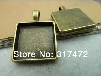 

Free shipping!!! The ancient bronze pendant Blanks 23 * 32 post is 20 * 20 mm square pendant base
