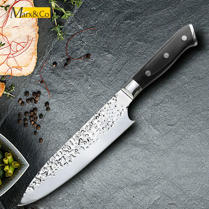 8 inch Kitchen Knife 7CR17 440C High Carbon Stainless Steel Japanese Chef Knives Meat Santoku Cleaver Pakka Wood Handle Chopper | Дом и сад