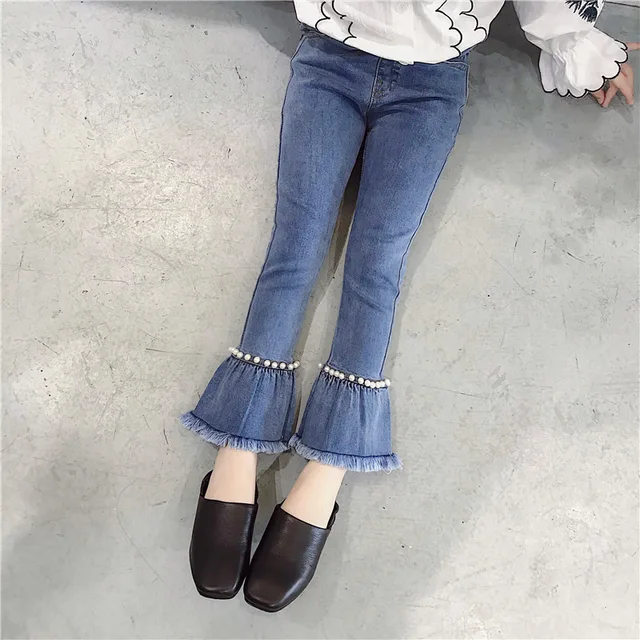 2018 Big Girl Jeans Denim Pants Children Jeans Teenager Boot Cut Trousers Clothes for Girls 12 Years Vetement Enfant Fille 4-13Y 3