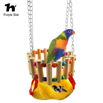 

Purple Star Small Parrot Toys Round Wood Swing Warm Nest Hamster Bird Perches Hanging Toy Pet Supplies Cage Pendant Decor