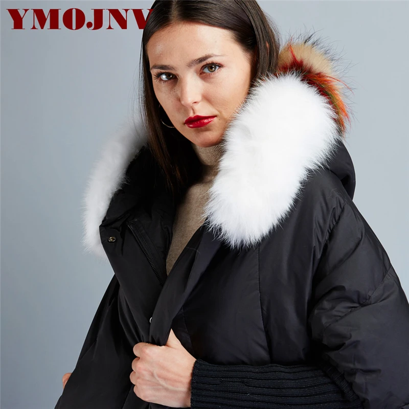 YMOJNV 2019 Новое модное женское зимнее пальто с рукавами летучая мышь воротник из