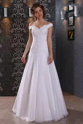 Новое поступление V шеи кружева свадебные платья быстрая доставка Vestido Novia невесты дешевые пола шифон свадебные платья