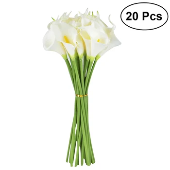 

20pcs /lot Artificial Calla Lily Bridal Wedding Bouquet Flowers Real Touch Decorative Bouquet Home Wedding Decoration Fall Decor