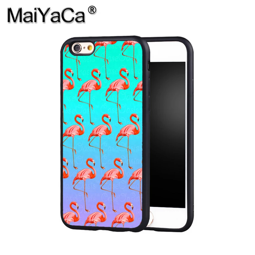 MaiYaCa Pink Flamingo Bird Pattern Phone Case Cover For Iphone X 8 6 6S Plus 7 5 5S 5C 4S SE Mobile Soft Rubber | Мобильные телефоны