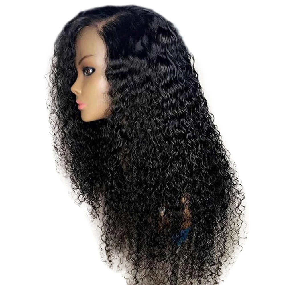 Eseewigs 150% плотность вьющиеся синтетические волосы на кружеве парик предварительно сорвал для женщин с ребенком волос бразильский вол