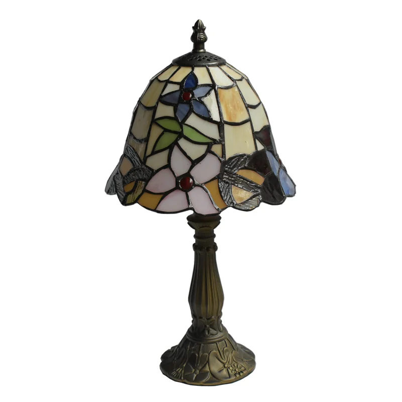 Тиффани стиль лампы Глициния цветочный Ночной светильник 8 дюймов небольшой витраж настольная лампа светильник ing 15 дюймов высокий античный в продаже