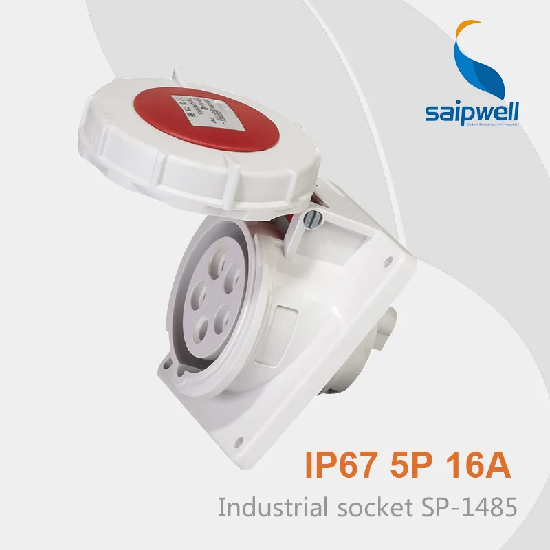

Saipwell ip66 Socket Waterproof Industrial Plug Switch Socket Outdoor Waterproof SP-1485 High Quality