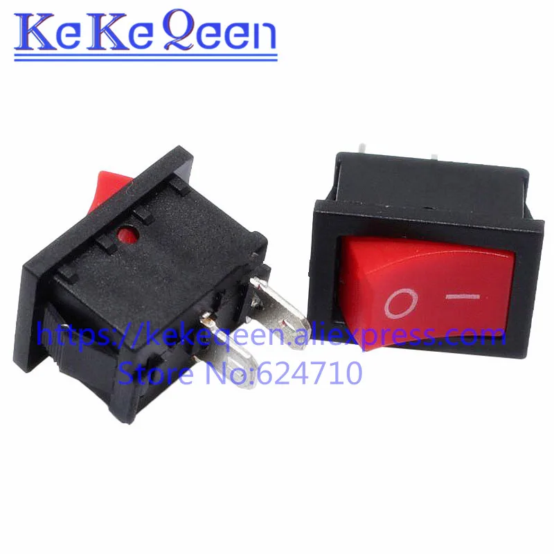 10Pcs/Lot Ship KCD1-101 15x21mm Type Switch KCD1 Red 2Pin 6A/250V ON-OFF 15*21 | Обустройство дома