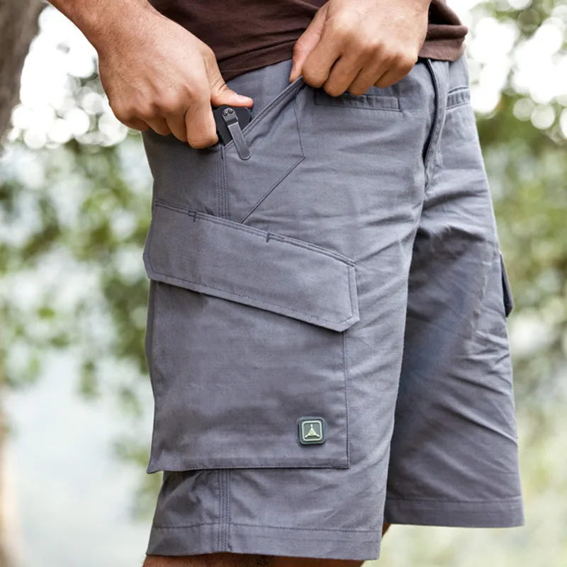 Summer men quick dry large multi pocket loose shorts outdoor climbing