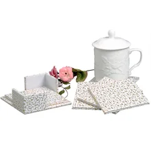 2013 Новая мода PU leateher кофейная подставка для чайной чашки подставка под кружку тарелка золото 6 шт подставки+ держатель домашний Декор