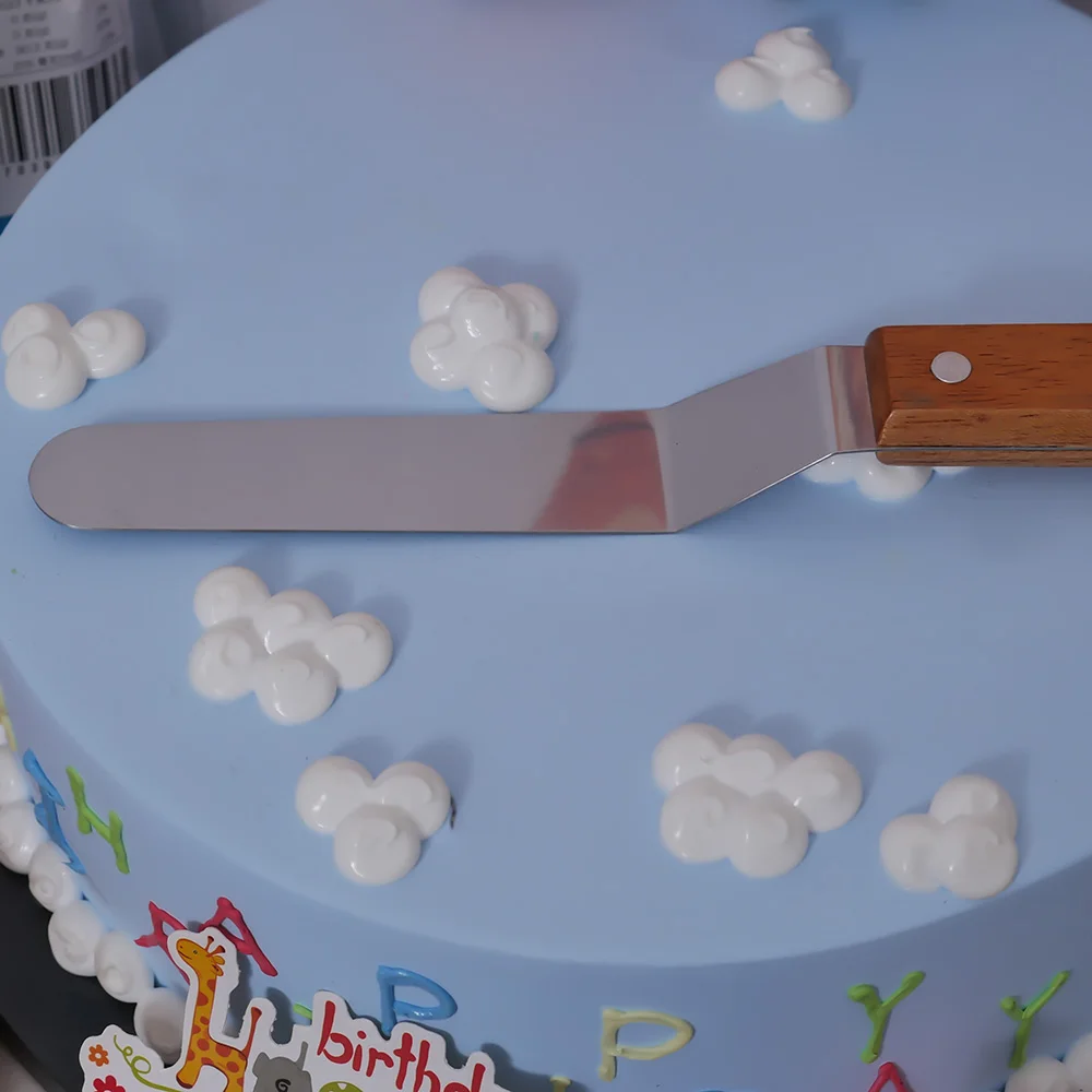 

Hot 6/8/10 Inch Stainless Steel Butter Cake Cream Spatula Wooden Handle Kitchen Smoother Baking Pastry Chocolate Decoration Tool
