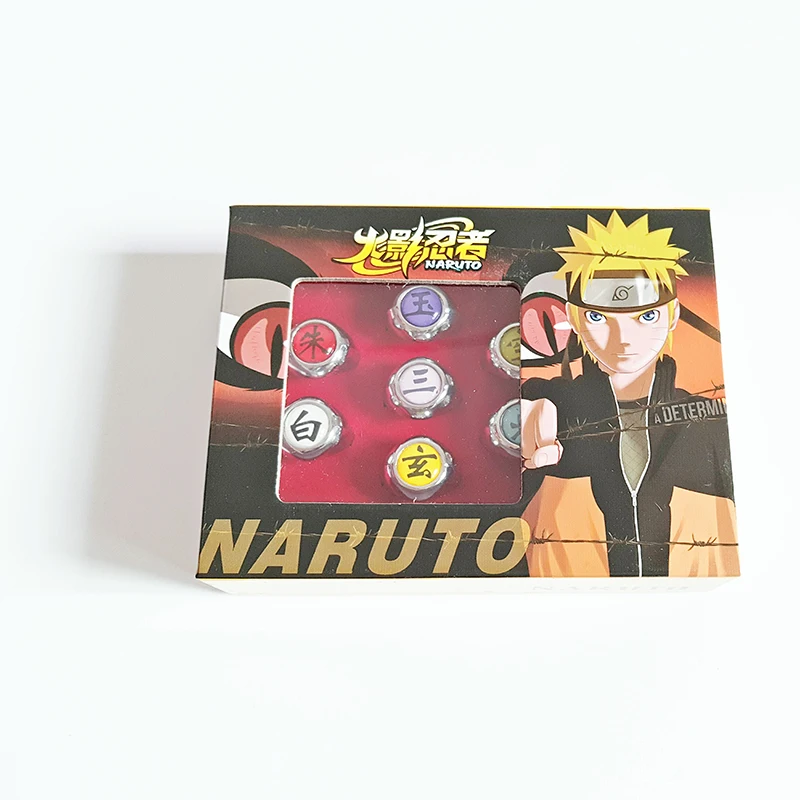 10 pcsset Anime NARUTO Ring Figure Akatsuki Member Cosplay Matel Model Rings Uchiha Itachi 2cm (8)