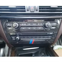 Для BMW X5 F15 X6 F16- автомобилей stylingCarbon автомобиля волокна AC CD Управление Панель наклейки CD консоль рама украшения