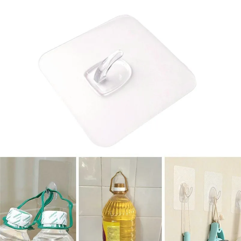 25pcs Wall Hanger Anti-skid Hanger Hooks Reusable Transparent Traceless Wall Hanging Hooks Seamless Adhesive Cocina 30FY2507