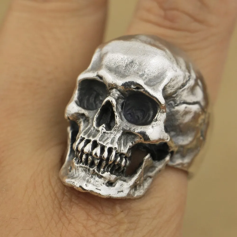 925 Sterling Silver High Detail Skull Ring Mens Biker Punk Ring TA50A US 7~15 925 Sterling Silver High Detail Skull Ring Mens Biker Punk Ring TA50A US 7~15