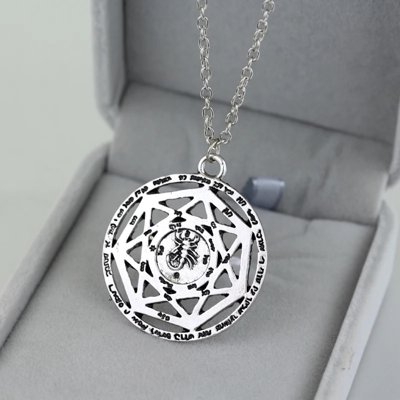 Сверхнатуральная гептаграмма Скорпион ключ из Соломона ожерелье Pentacle Seal