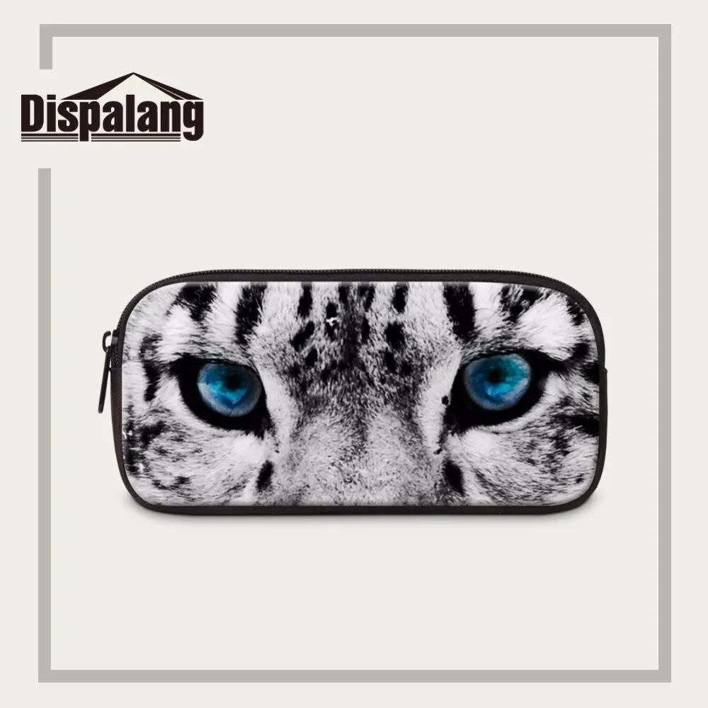 

Dispalang Women Cosmetic Bag White Tiger Printing Pencil Case Kids School Supplies Durable Pen Bag Zipper Pencil Box Stationery