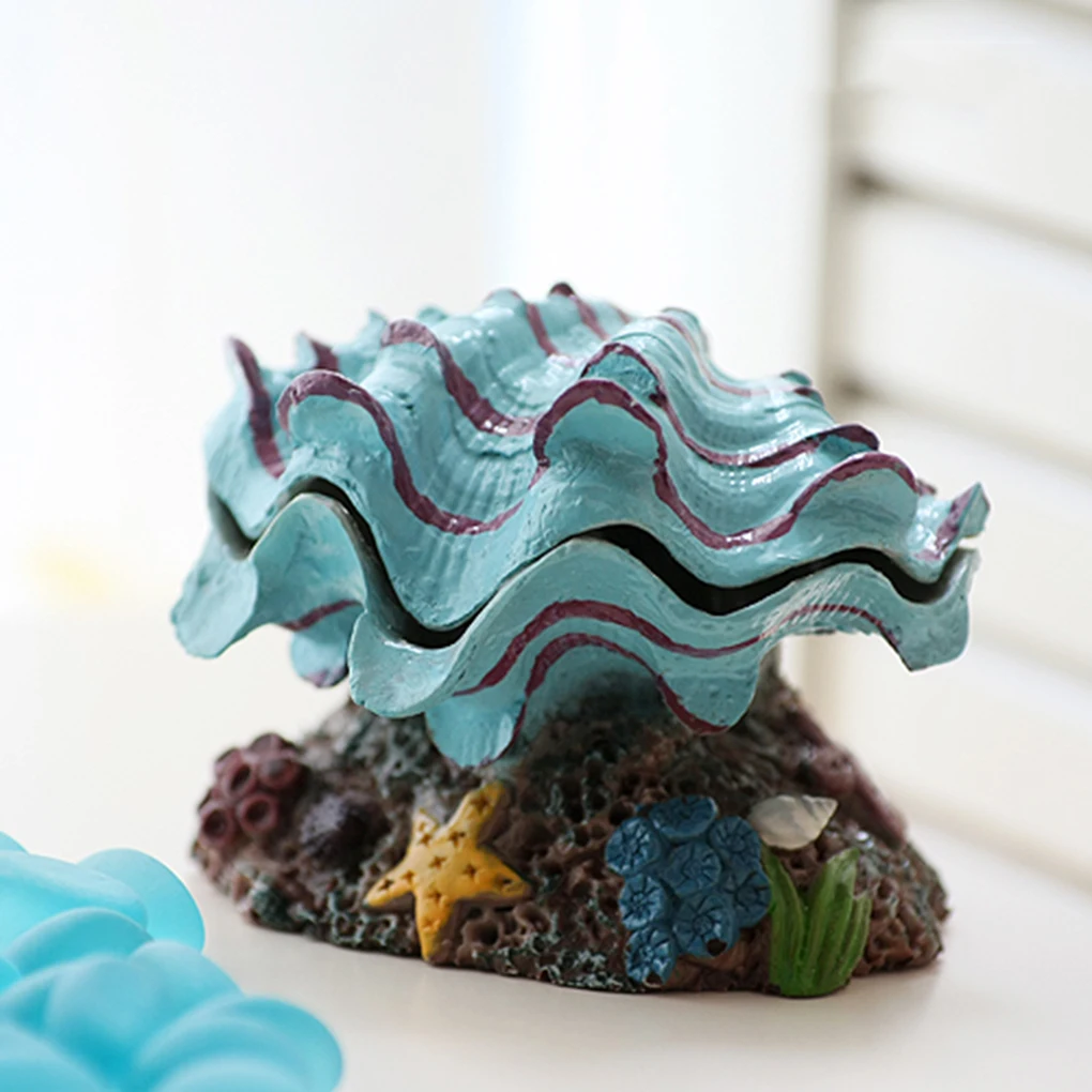 Decoration Aquarium Fish Tank Air Bubble Scallop Shell Ornaments