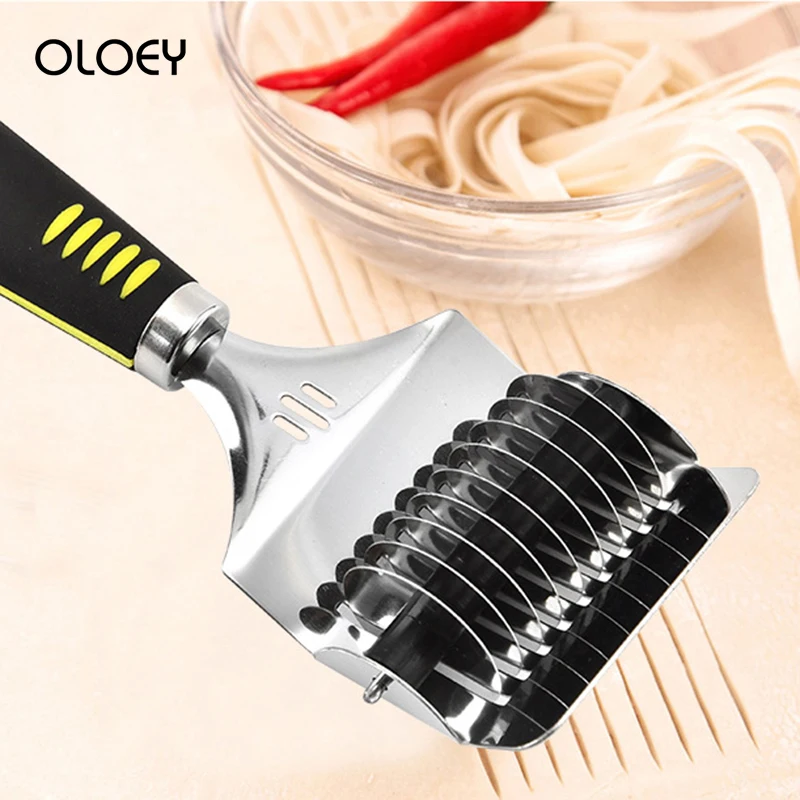

OLOEY Manual Stainless Steel Noodle Maker Lattice Roller Kitchen Gadget Noodles Cutter Creative Coriander Chives Cut Tools