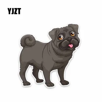 

YJZT 11.9*12.4CM Dog Animal Pet Pug Puppy Car Decoration Car Sticker C1-4039