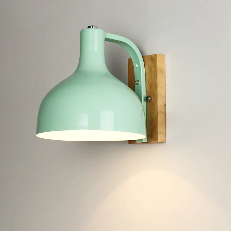 

wooden wall lights bedside wall lamp bedroom wall light sconce for kitchen restaurant modern wall lamp Nordic macaroon sconces