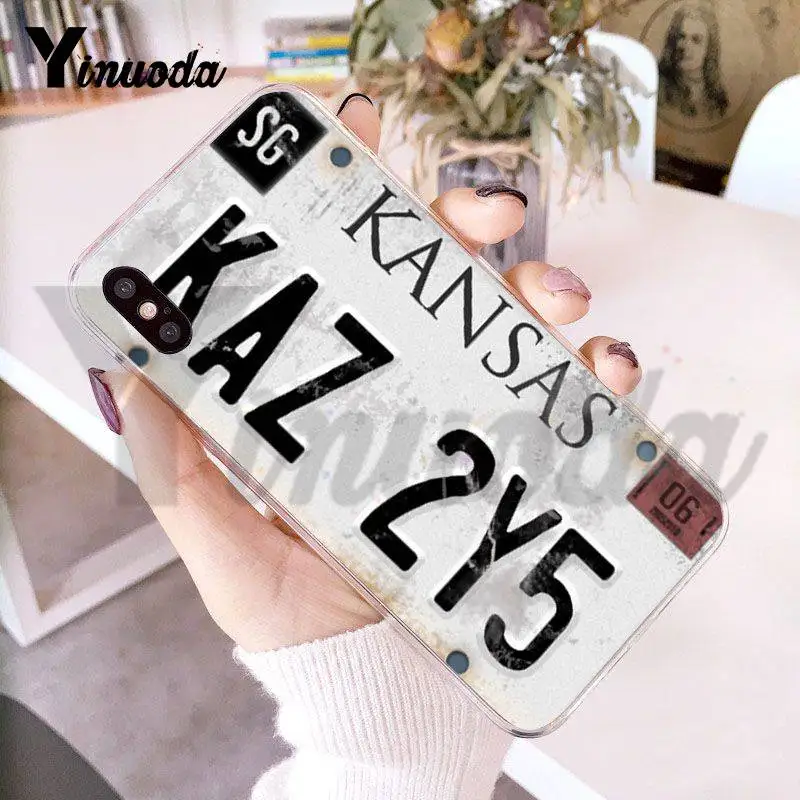 Чехол Yinuoda для iphone 7 6 X чехол ТВ Play супернатуральный номерной знак телефона KANSAS KAZ