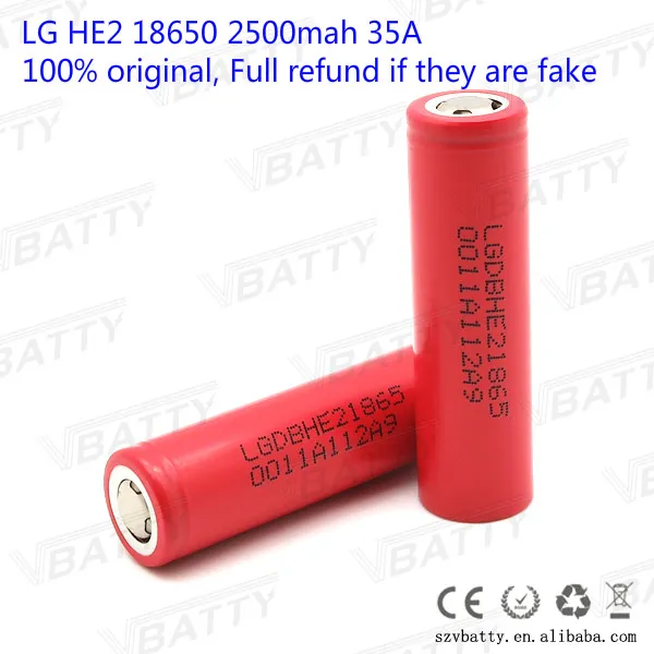 1 шт. для LG HE2 литий ионная батарея 18650 2500 мАч 3 7 в аккумуляторная LG|rechargeable battery|li-ion